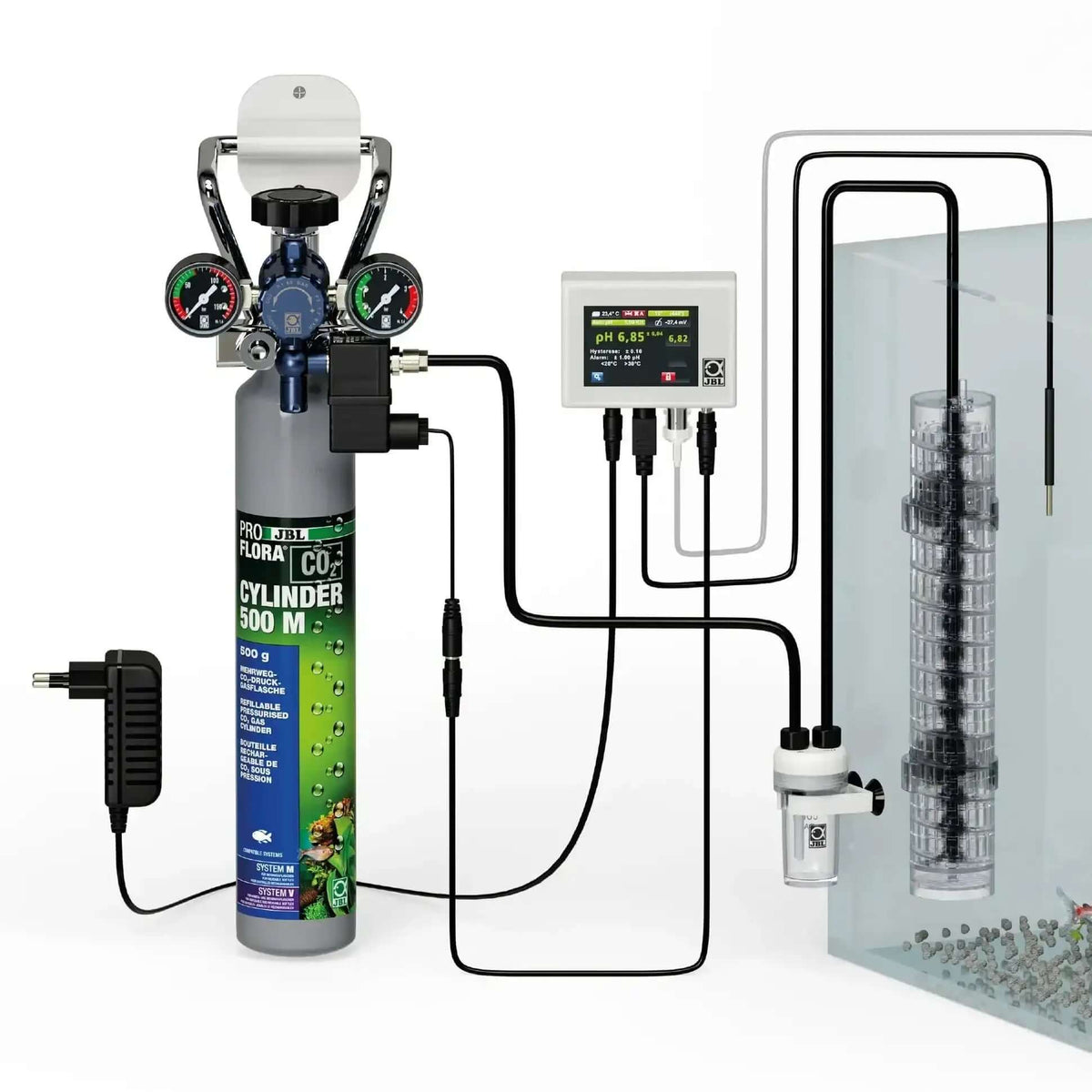 JBL ProFlora CO2 Professional Set M Mit Automatischer CO2 PH Regelung Für Süßwasser Aquarienpflanzen 40 Bis 600 Liter