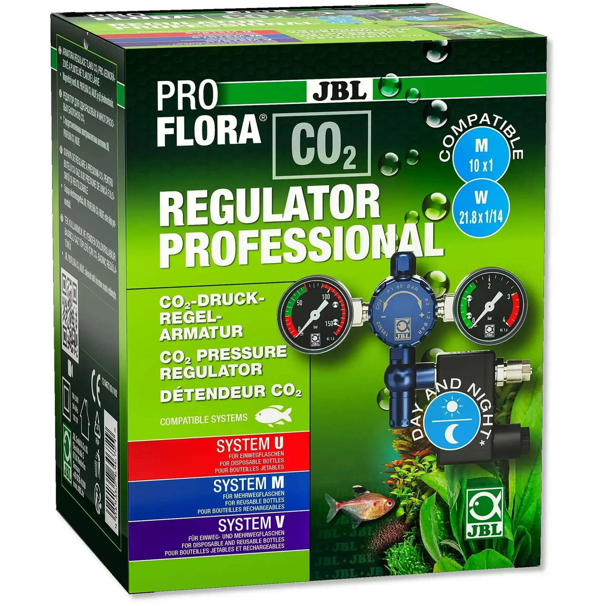 JBL ProFlora CO2-Druckregler Professional Für Mehrweg Und Einwegflaschen Im Aquarium Einsatz