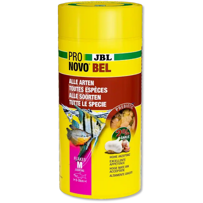 JBL Prono Bel Flakes M 1000 ml Prebiotisches Trockenfutter Mit Knoblauch Naturbelassene Rohstoffe Für Alle Aquarienfische