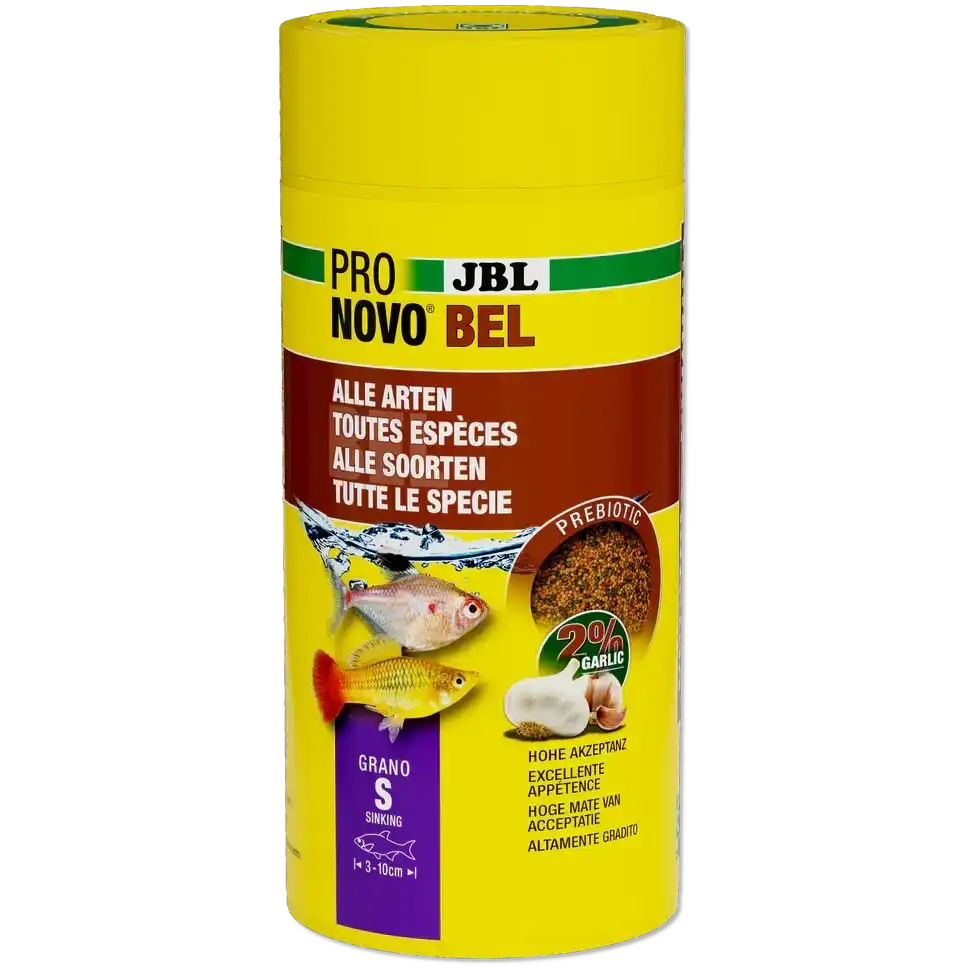 JBL Pronovo Bel Grano S 1000 Ml Prebiotisches Aquariumfutter Mit Knoblauch Für Alle Arten Aquarienfische