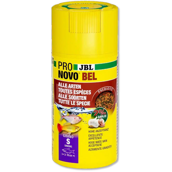 JBL Pronovo Bel Grano S 100ml Prebiotisches Futter Für Aquariumfischfutter Mit Knoblauch Und Gesunde Verdauung
