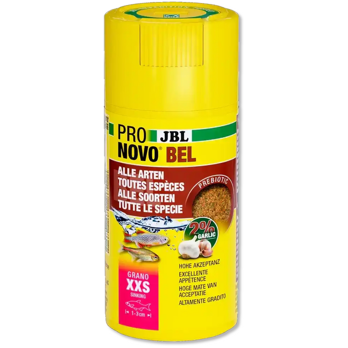 JBL Pronovo Bel Grano XXS 100ml Prebiotisches Fischfutter Für Kleine Gesellschaftsaquarien Mit Knoblauch