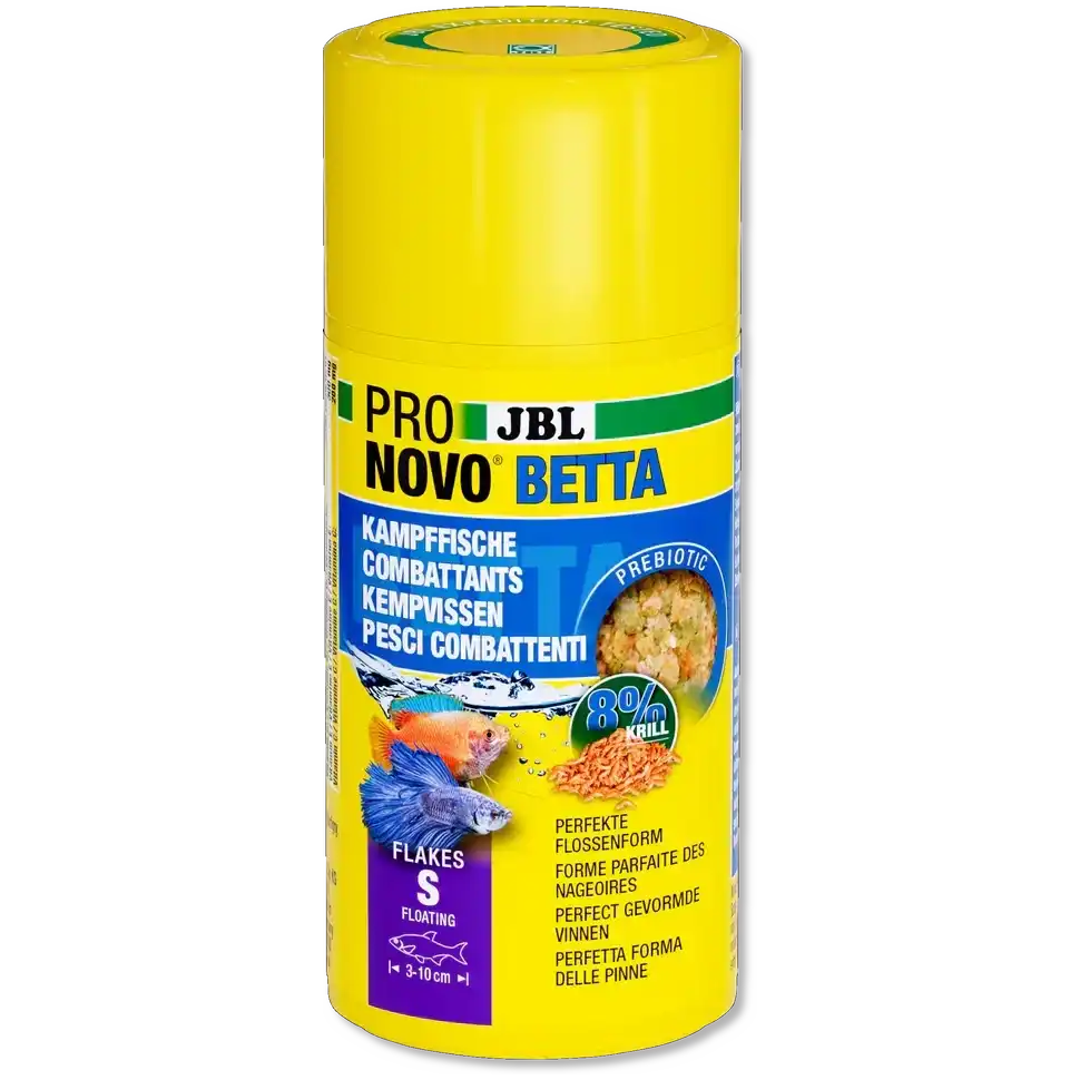 JBL Pronovo Betta Flakes S 100ml Präbiotisch Schwimmendes Fischfutter Für Betta Fische Natürliche Rohstoffe Ohne Zusätze