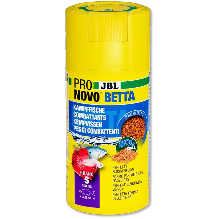 JBL Pronovo Betta Grano S 100 Ml Präbiotisches Sinkendes Aquariumfutter Für Gesunde Verdauung