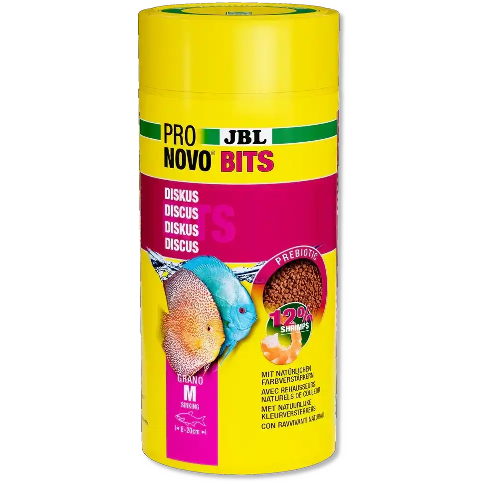 JBL ProNovo Bits Grano M Sinkendes Prebiotisches Aquarium Fischfutter 1000ml Für Buntbarsche