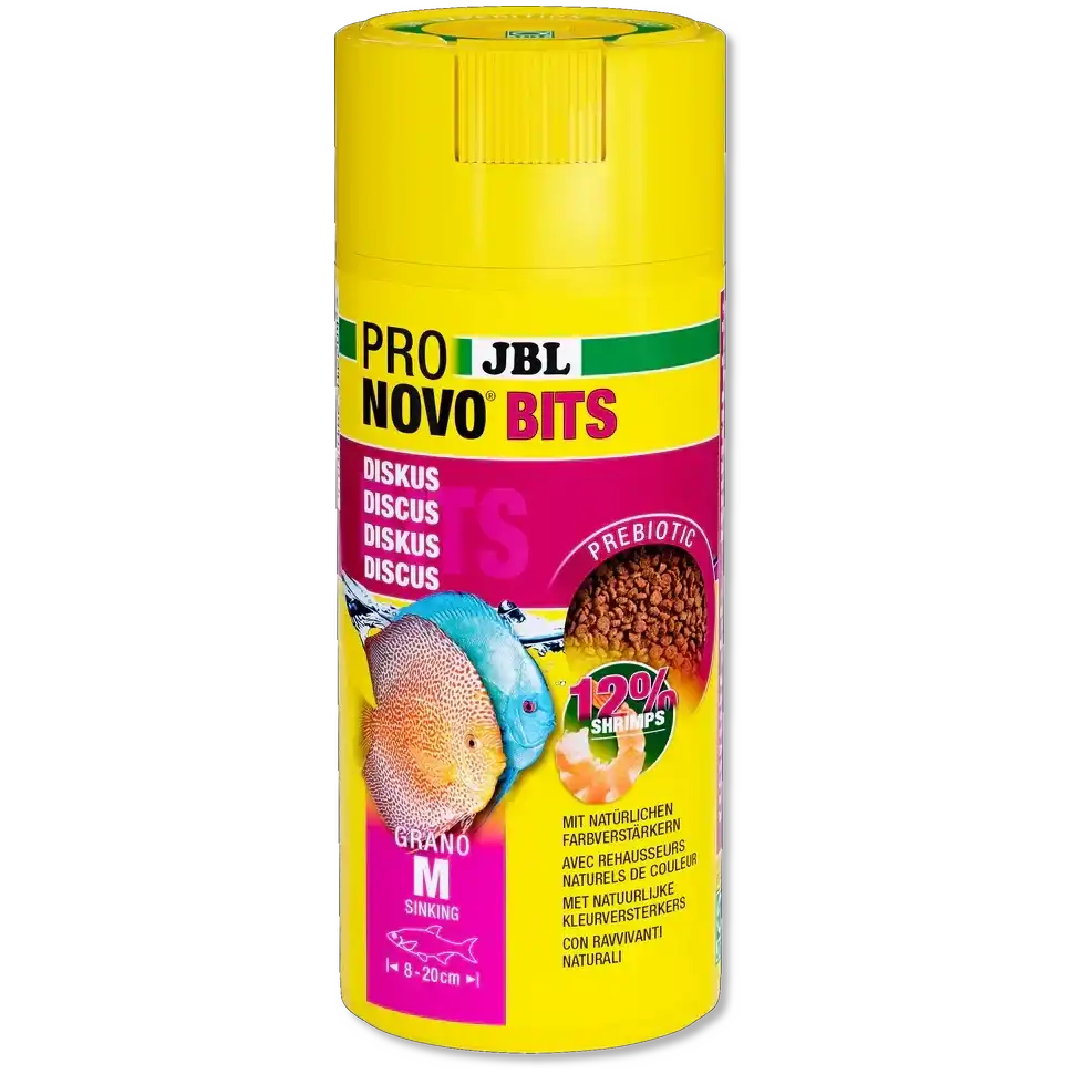 JBL Pronovo Bits Grano M 250 ml Fischnahrung Mit Prebiotischen Ballaststoffen Sinkendes Futter Buntbarsche