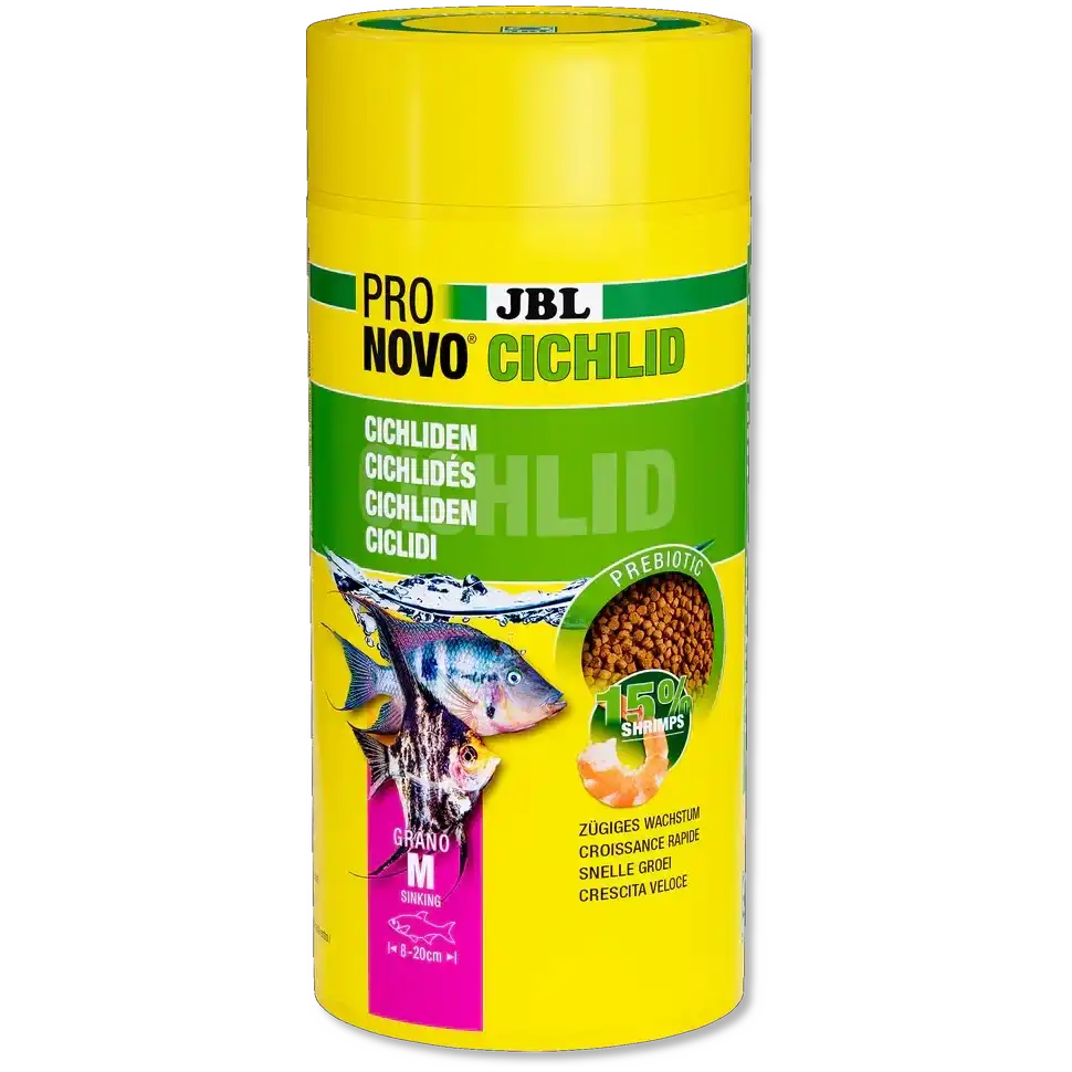 JBL Pronovo Cichlid Grano M 1000 ml Sinkendes Futter Mit Prebiotika Für Buntbarsche
