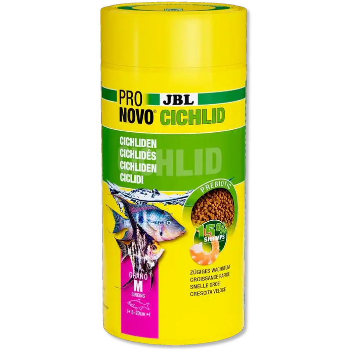 JBL Pronovo Cichlid Grano M 1000 ml Sinkendes Futter Mit Prebiotika Für Buntbarsche