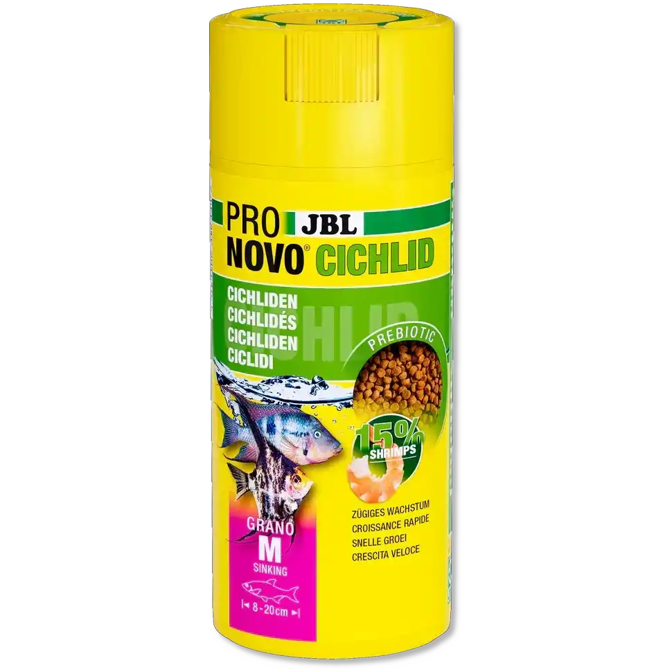 JBL Pronovo Cichlid Grano M Sinkendes Fischfutter Mit Prebiotika Für Buntbarsche 250ml