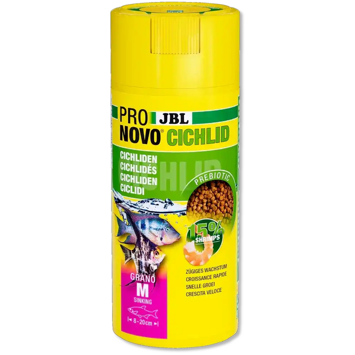 JBL Pronovo Cichlid Grano M Sinkendes Fischfutter Mit Prebiotika Für Buntbarsche 250ml