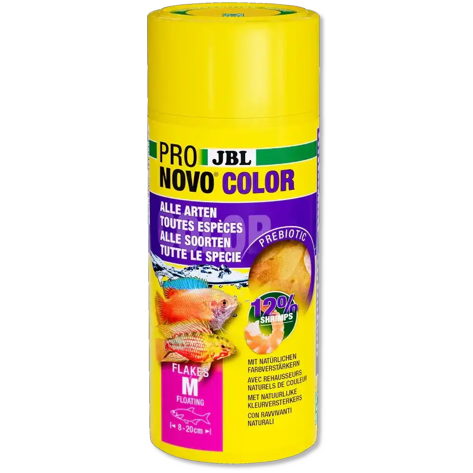 JBL Pronovo Color Flakes M 250 ml Farbintensives Fischfutter Mit Astaxanthin Und Prebiotika Für Farben Im Aquarium