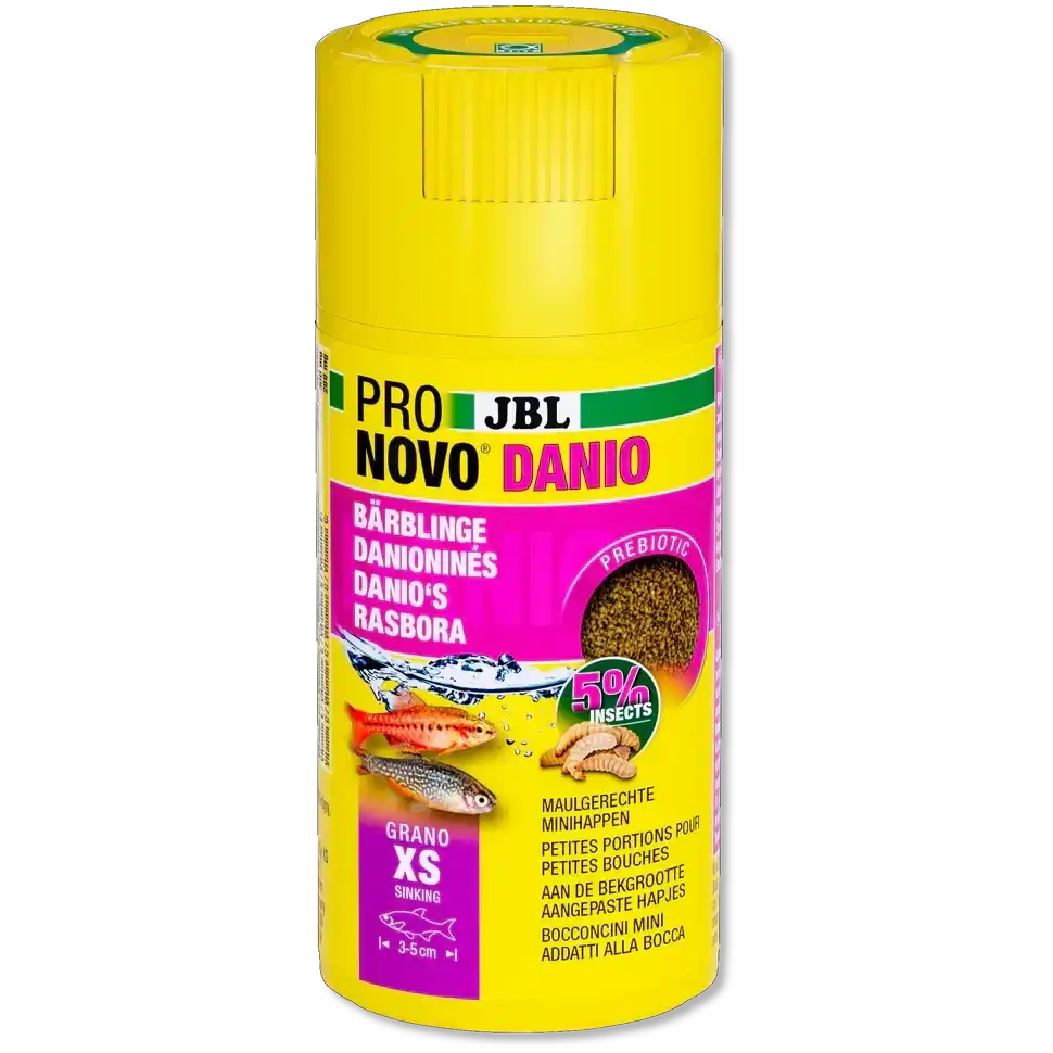 JBL PRONOVO Danio Grano XS 100 ml Fischfutter Für Gesunde Verdauung Mit Präbiotika Naturnahe Ernährung