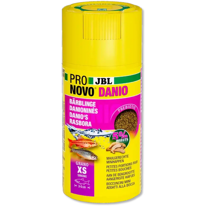 JBL PRONOVO Danio Grano XS 100 ml Fischfutter Für Gesunde Verdauung Mit Präbiotika Naturnahe Ernährung