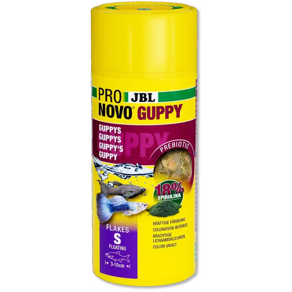 JBL Pro Novo Guppy Flakes S 250ml Prebiotisches Schwimmendes Guppy Futter Mit Spirulina