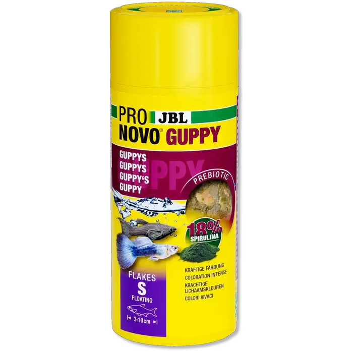 JBL Pro Novo Guppy Flakes S 250ml Prebiotisches Schwimmendes Guppy Futter Mit Spirulina