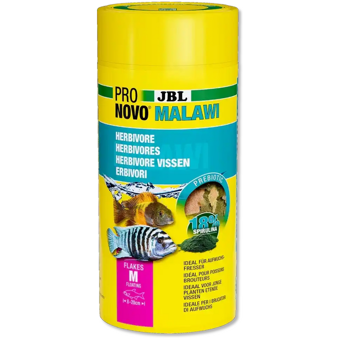 JBL Pro Novo Malawi Flakes M 1000ml Prebiotisches Trockenfischfutter Für Malawi Buntbarsche
