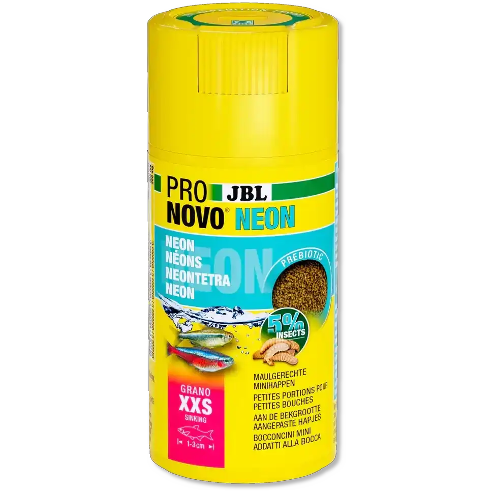 JBL Pronovo Neon Grano XXS 100 ml Sinkendes Fischfutter Mit Prebiotika Für Gesunde Verdauung