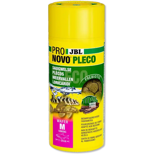 JBL ProNovo Pleco Wafer M 250 ml Saugwelse Nahrung Mit Holzanteil Für Antennenwels Im Aquarium Sinkend