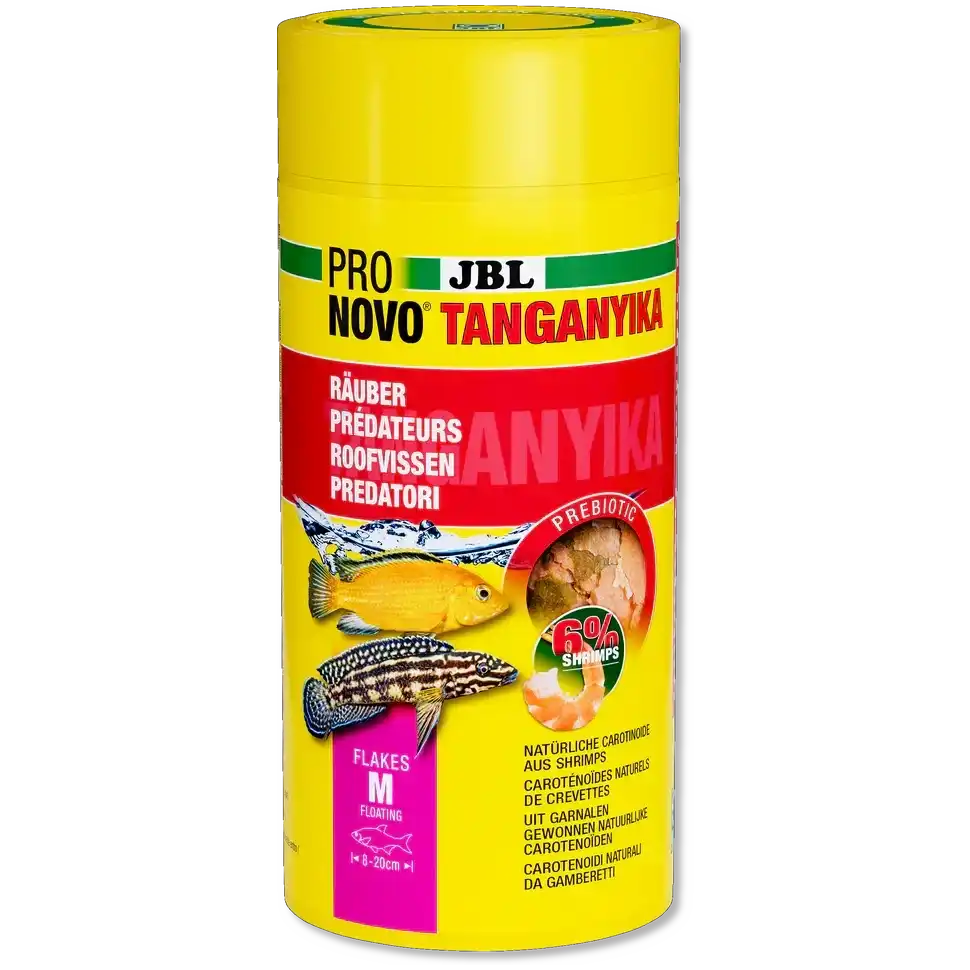 JBL Pronovo Tanganyika Flakes M 1000ml Prebiotisches Schwimmendes Fischfutter Für Buntbarsche