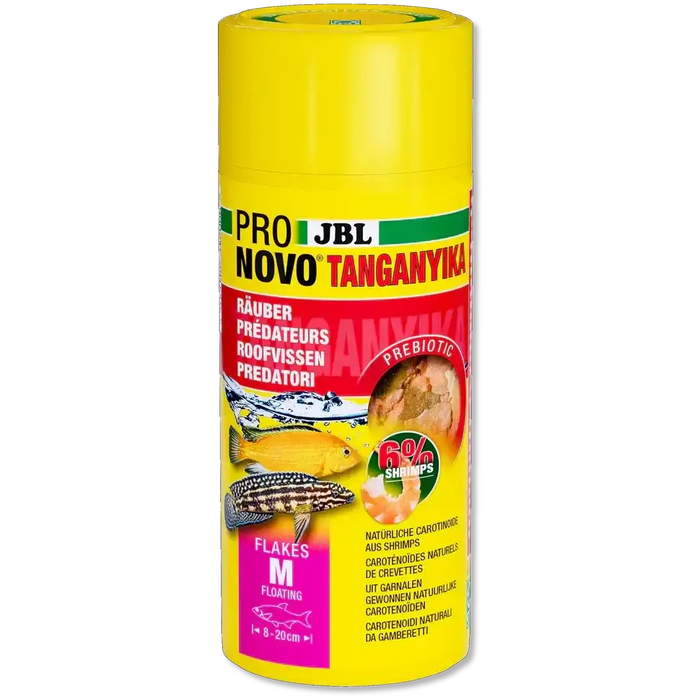 JBL Pronovo Tanganyika Flocken M 250ml Prebiotisches Schwimmendes Aquariumfutter Für Buntbarsche Mit Rohstoffen
