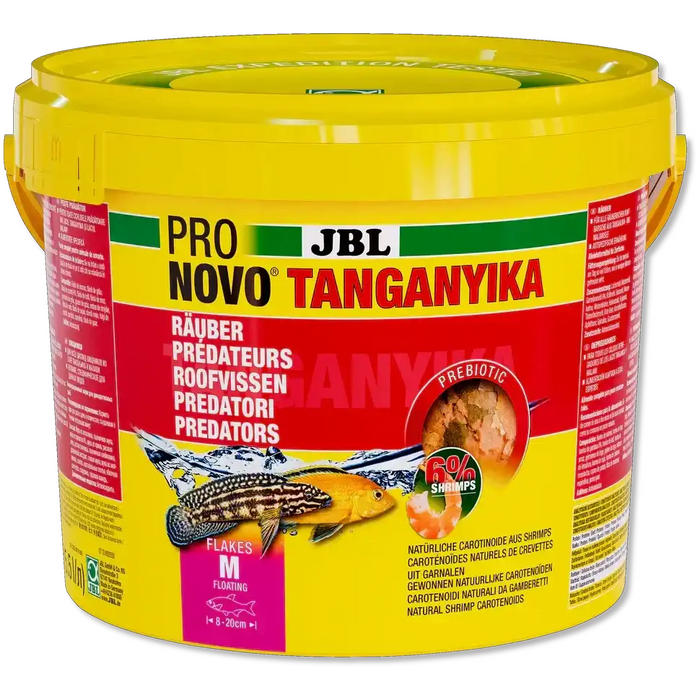 JBL Pro Novo Tanganyika Flakes M 5,5l Prebiotisches Schwimmendes Aquarium Fischfutter Für Buntbarsche