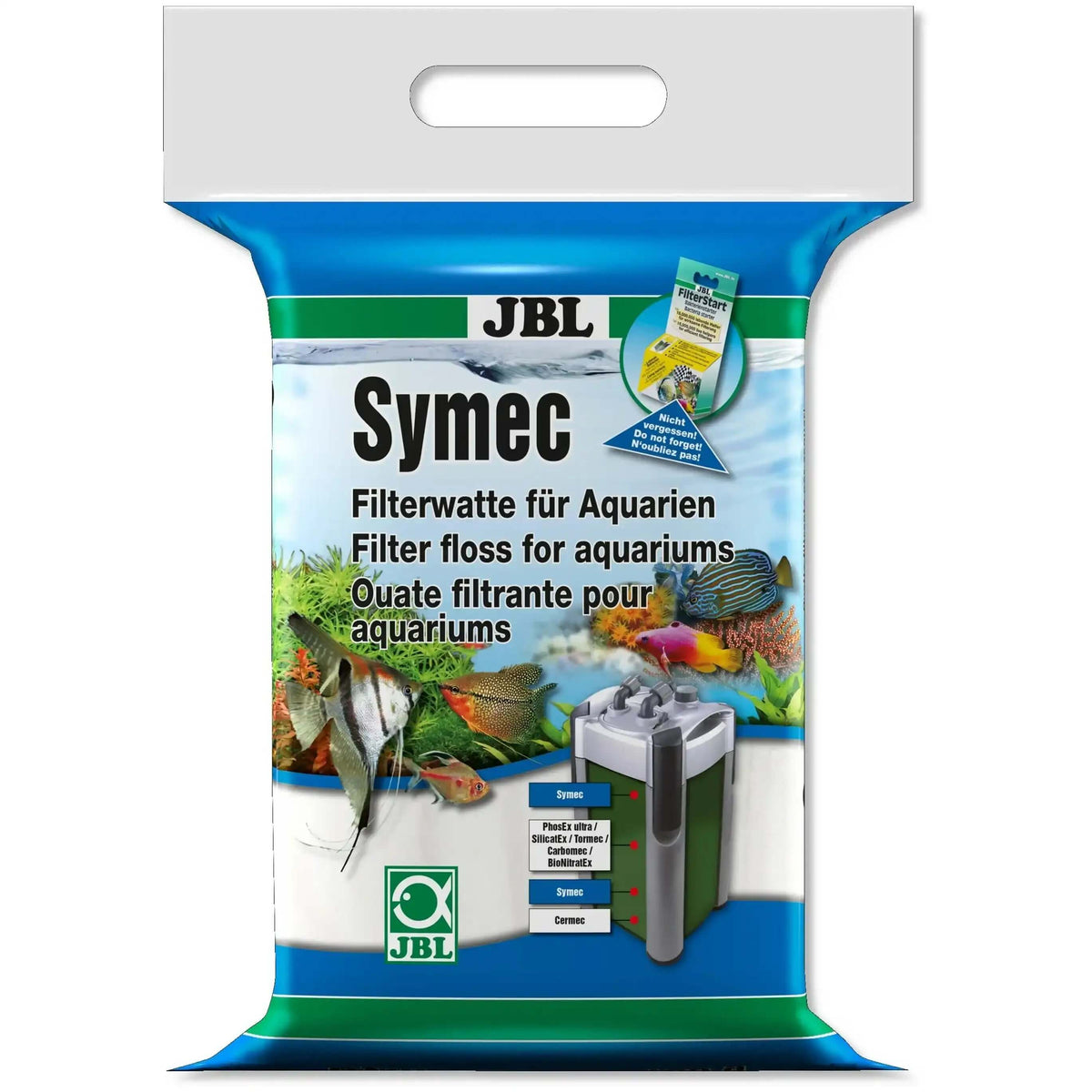 JBL Symec Filterwatte 100 g Aquarium Filtermaterial Für Kristallklares Wasser Entfernt Trübstoffe Und Partikel