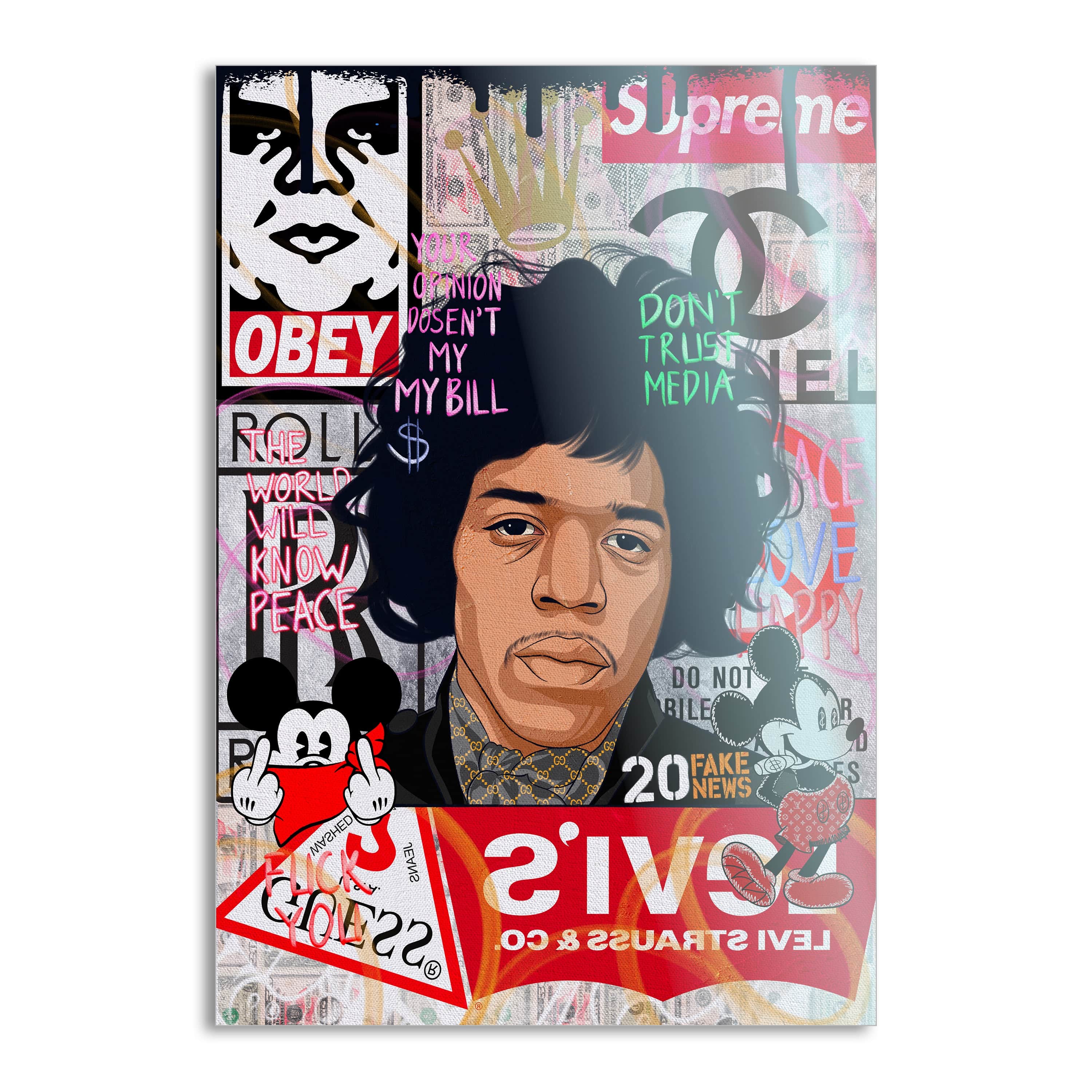 Jimmy Hendrix - Leinwandbild Pop Art by SimpleCanvas