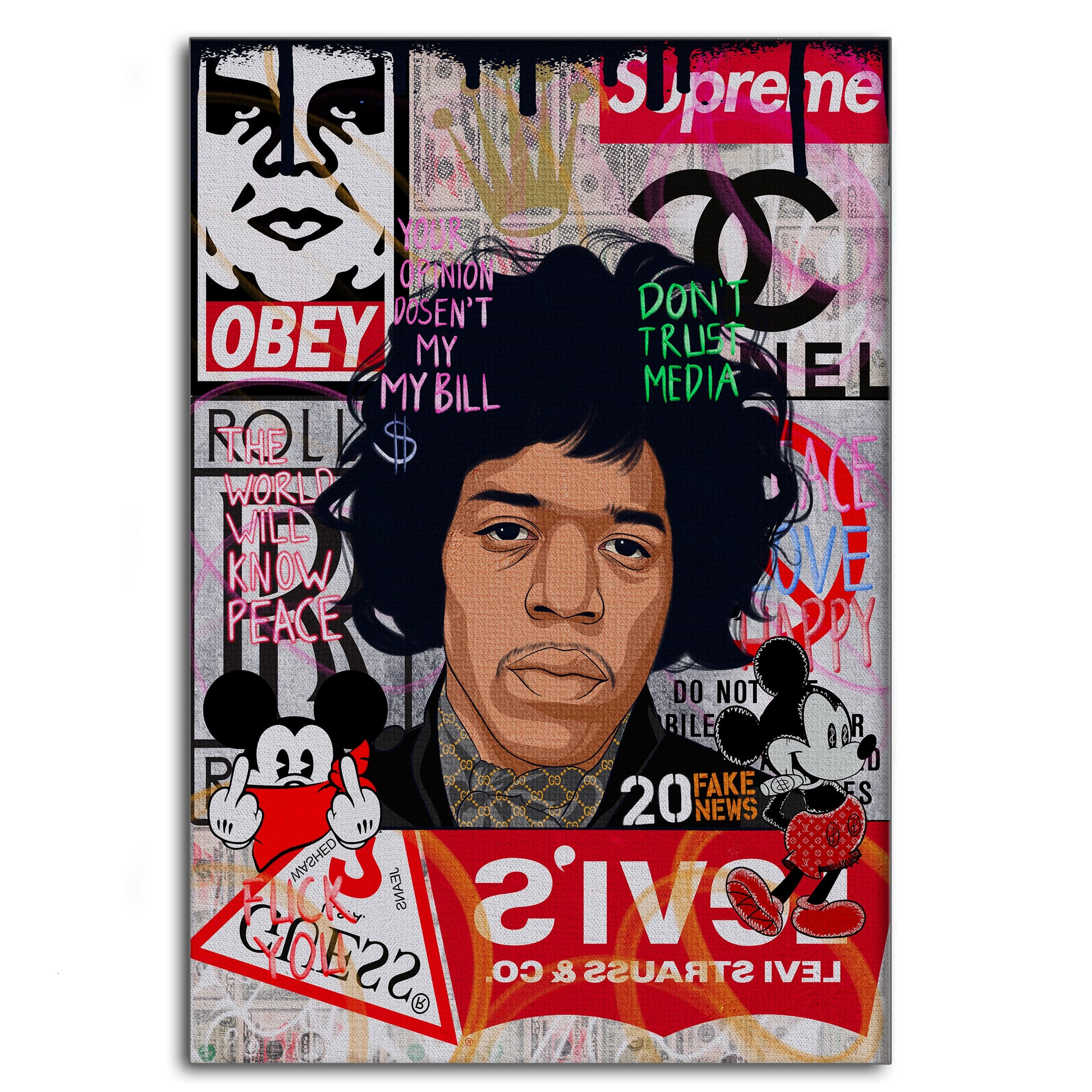 Jimmy Hendrix - Leinwandbild Pop Art by SimpleCanvas