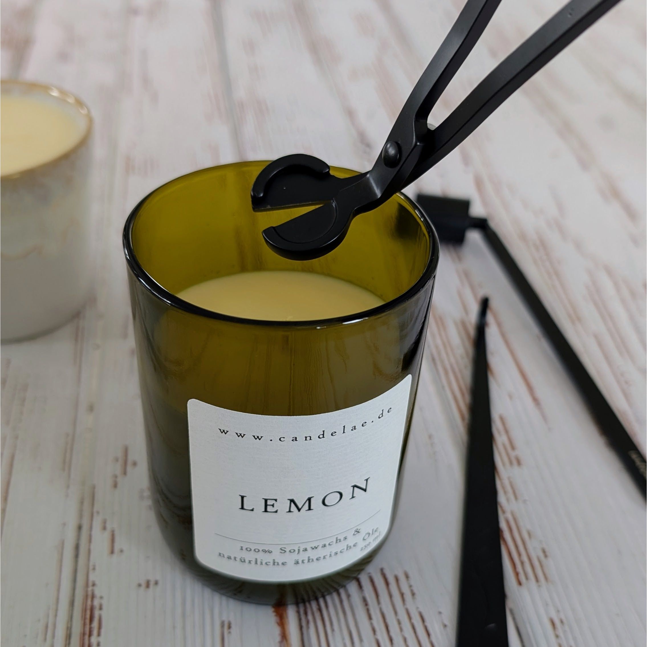 Candelae Kerzenpflege-Set Schwarz 3-Teilige Mit Dochtschere Kerzenlöscher Und Dochtheber Für Duftkerzen Edelstahl