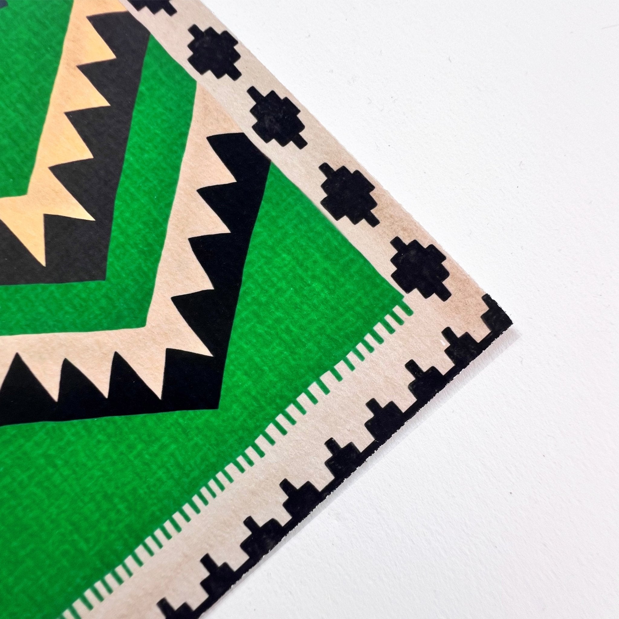 Kunstdruck Kilim Classic grün