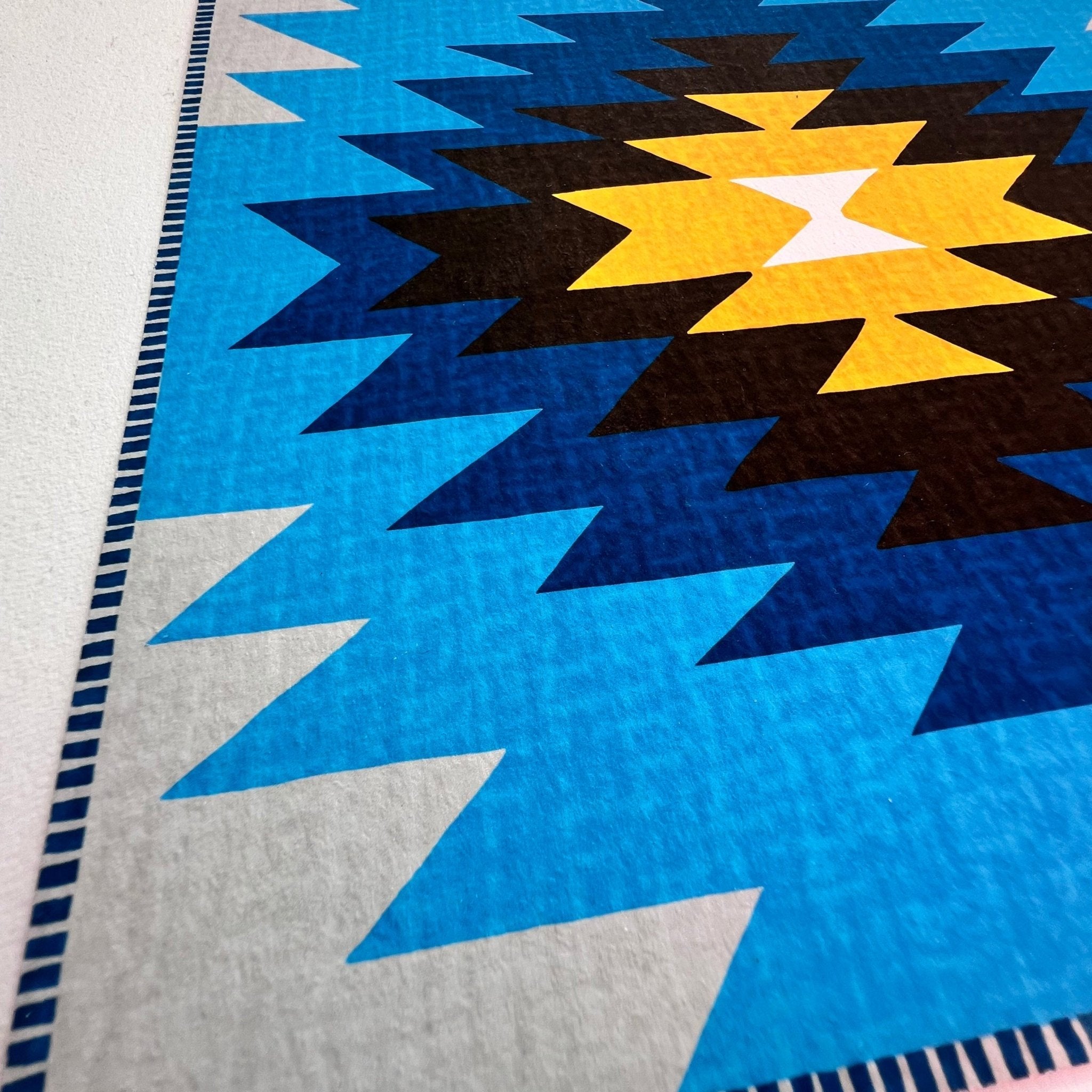 Kunstdruck Kilim Yamka azurblau