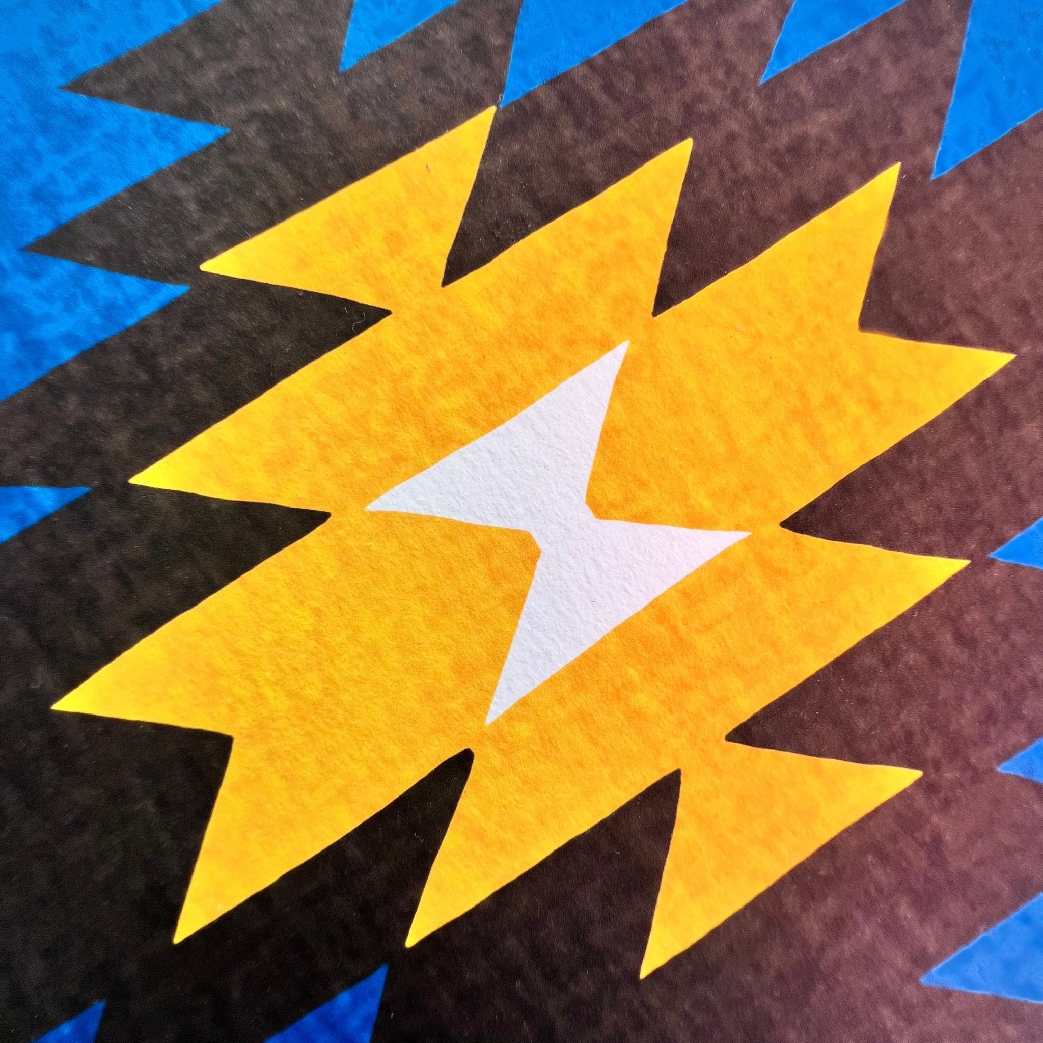 Kunstdruck Kilim Yamka azurblau