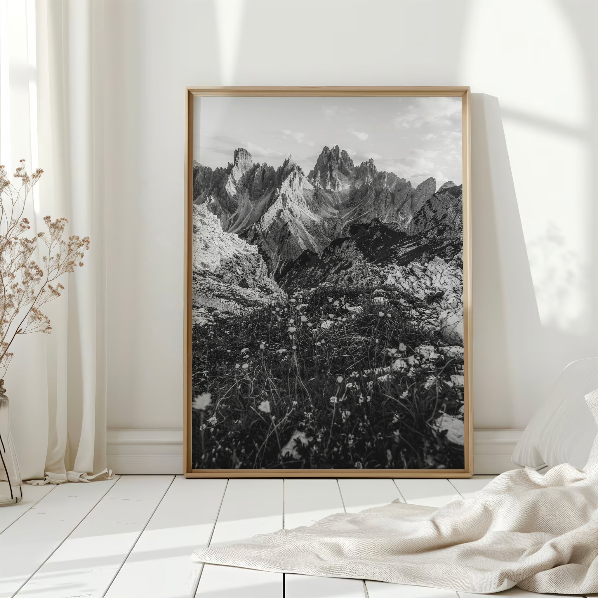Cadini di Misurina – Black and White Dolomites Print