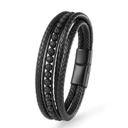 Lava Deluxe Lederarmband Mit Lava Stein Magnetverschluss Verstellbare Verlängerung Für Herren Und Damen