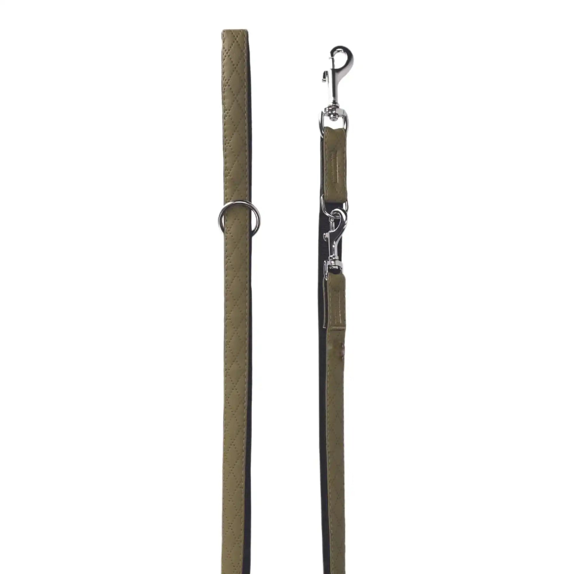 Leine Khakigrün Aus Nylon Längenverstellbar Im Rautendesign by Benny Burton