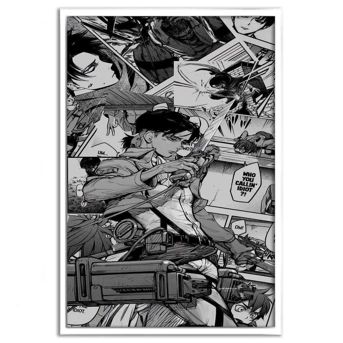 Levi Manga Style - Attack on Titan - Anime Leinwandbild by SimpleCanvas