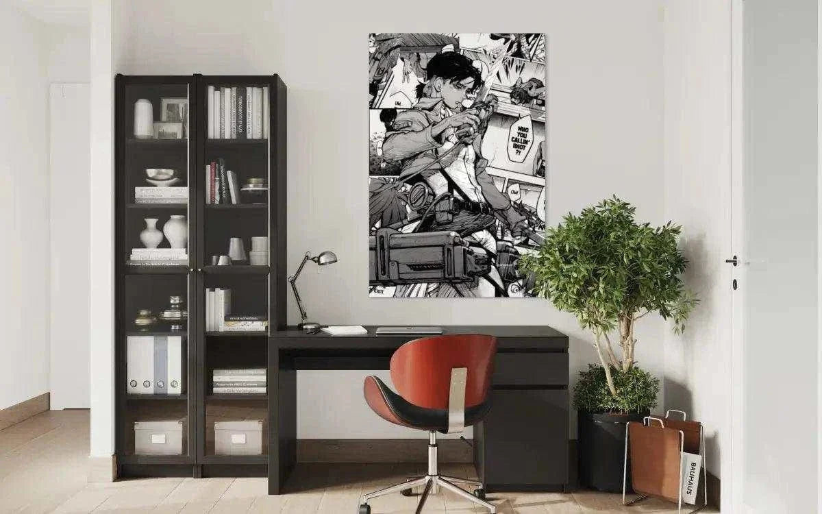 Levi Manga Style - Attack on Titan - Anime Leinwandbild by SimpleCanvas