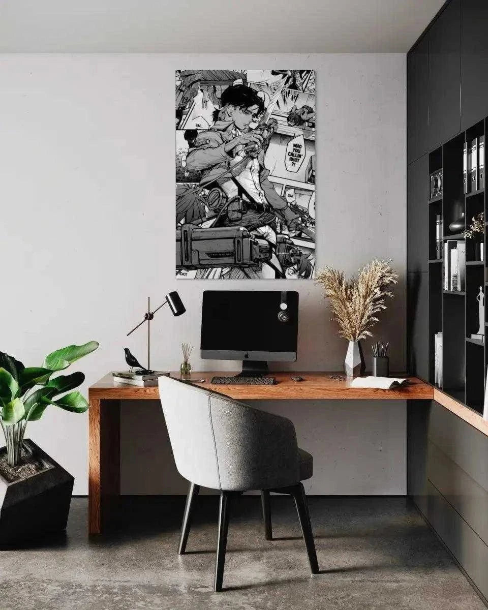 Levi Manga Style - Attack on Titan - Anime Leinwandbild by SimpleCanvas