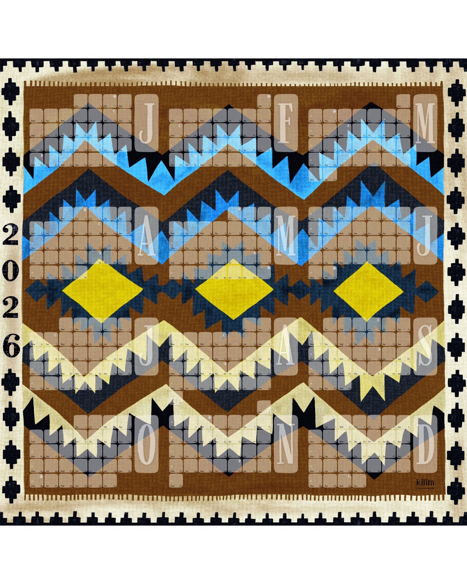 Wandkalender // Kilim Classic goldbraun