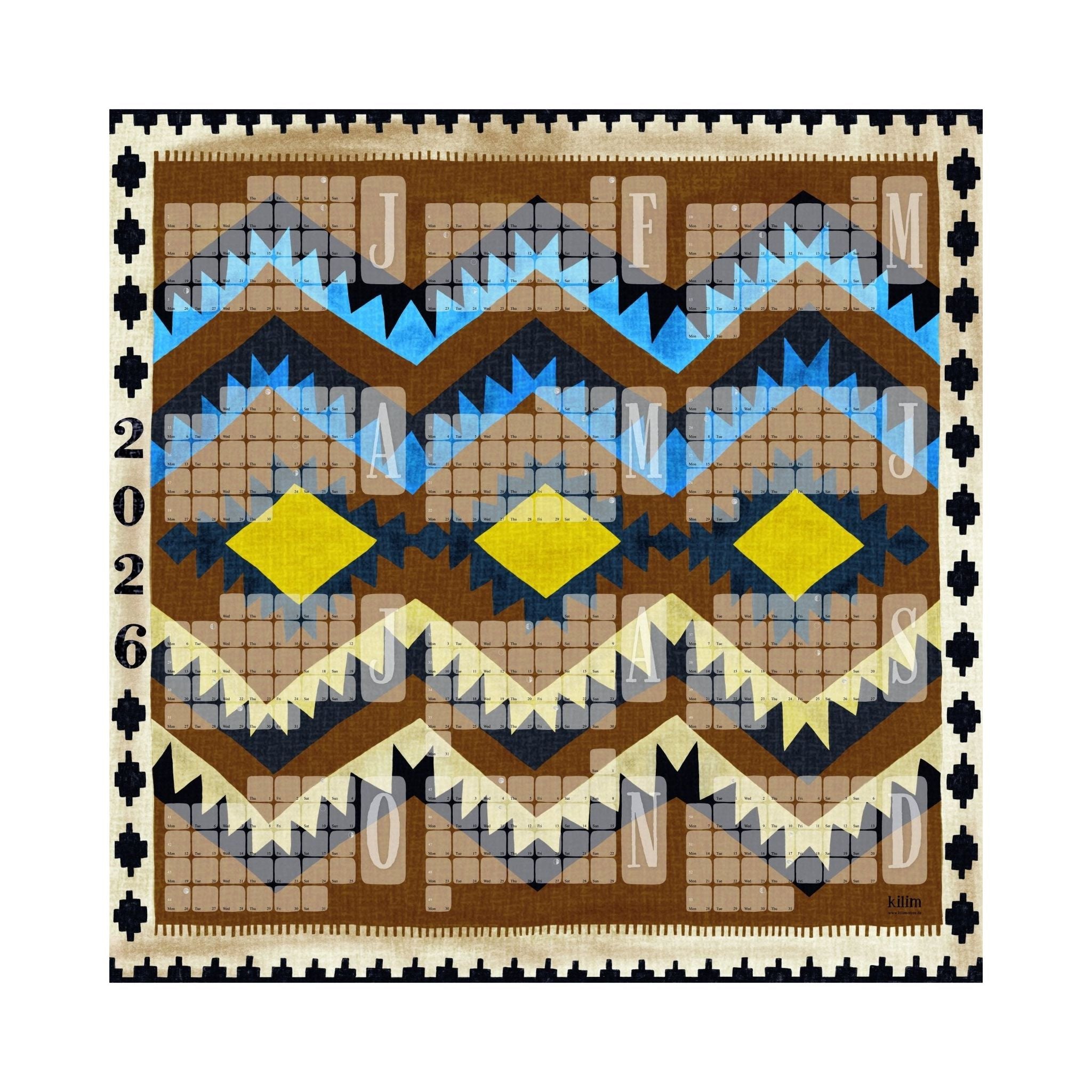 Wandkalender // Kilim Classic goldbraun