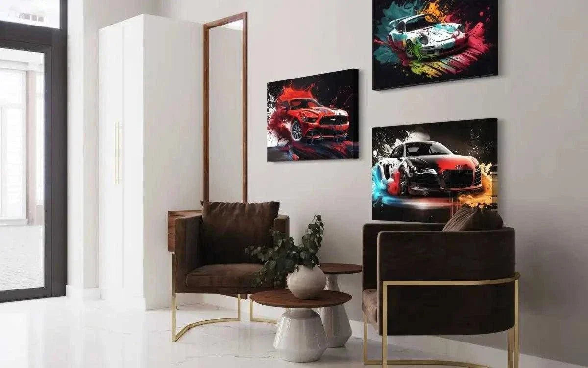 Liquid Car Bundle - Leinwandbild 3x by SimpleCanvas