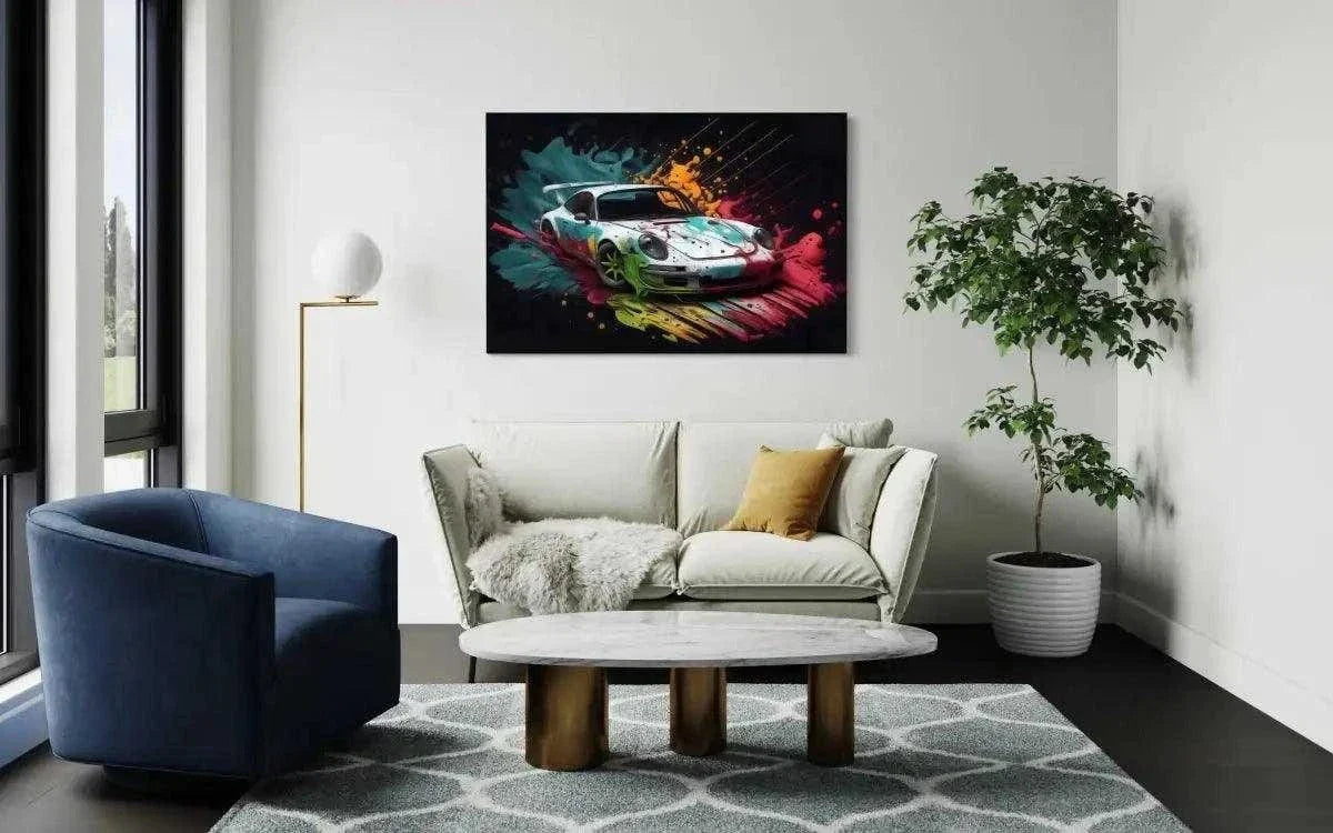 Liquid Porsche - Auto Leinwandbild by SimpleCanvas