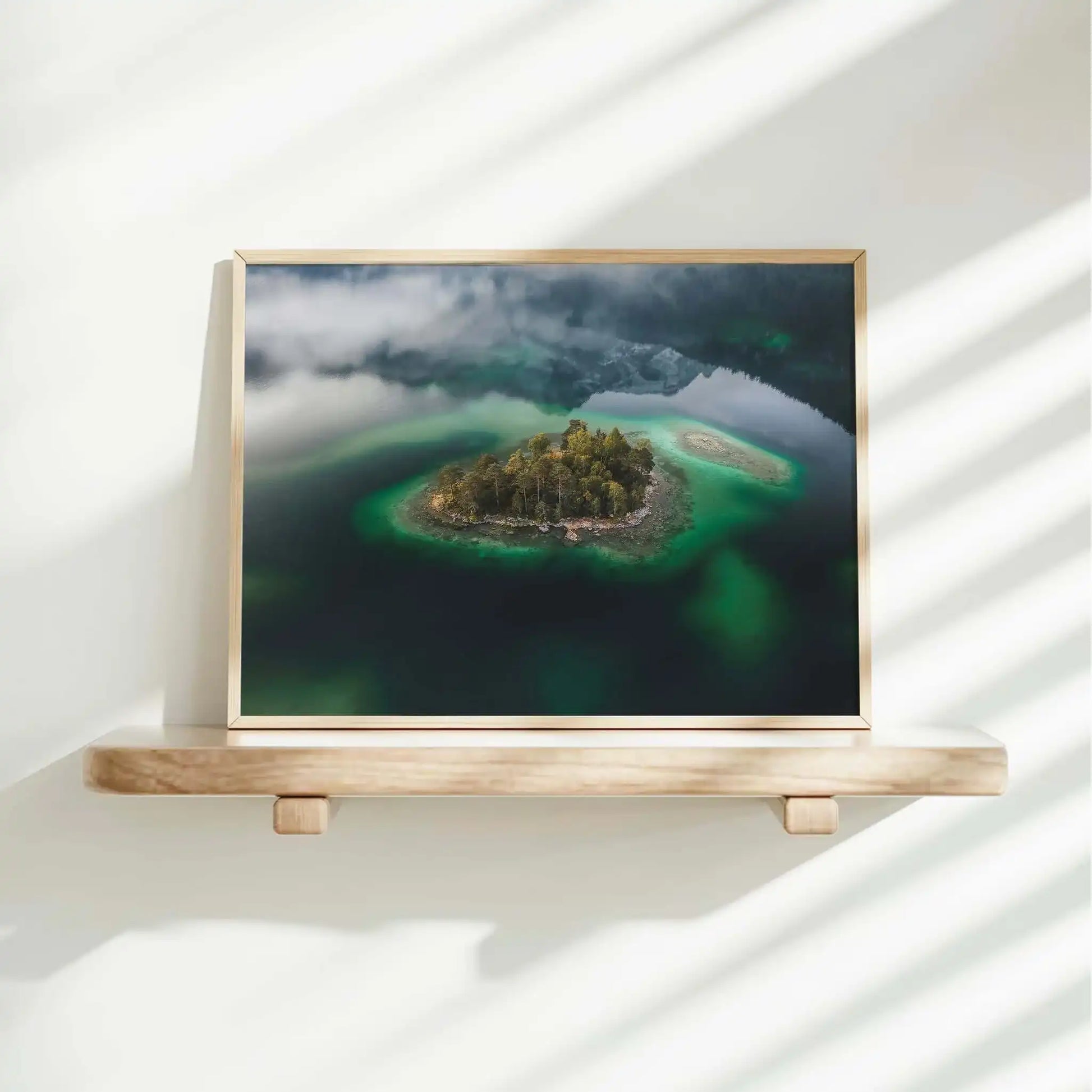 Eibsee Aerial Island Print – Bavarian Alps Landscape Photography Wall Art by Chamonix Prints