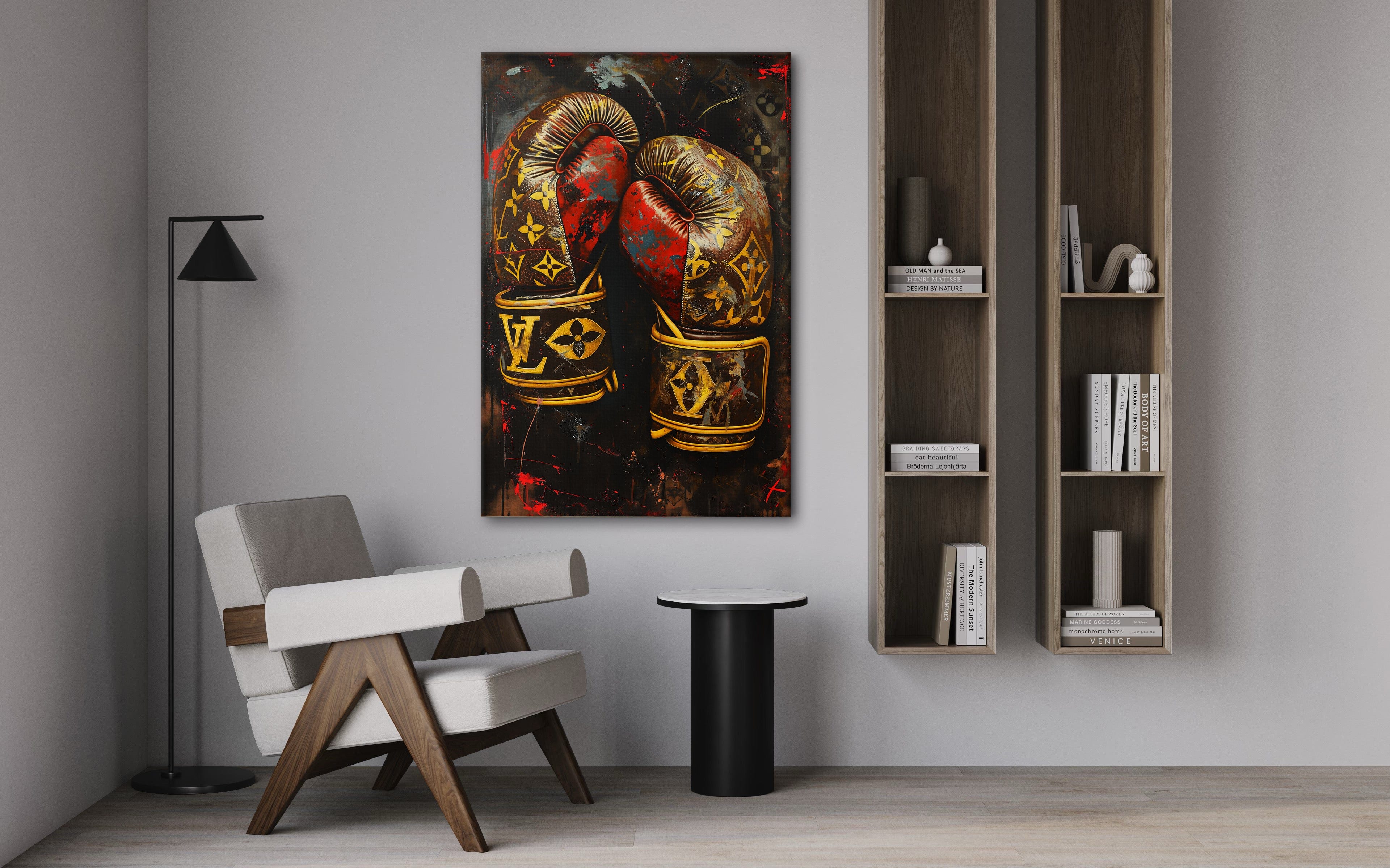 Luxury Boxing Gloves - Leinwandbild Pop Art / Luxuriös