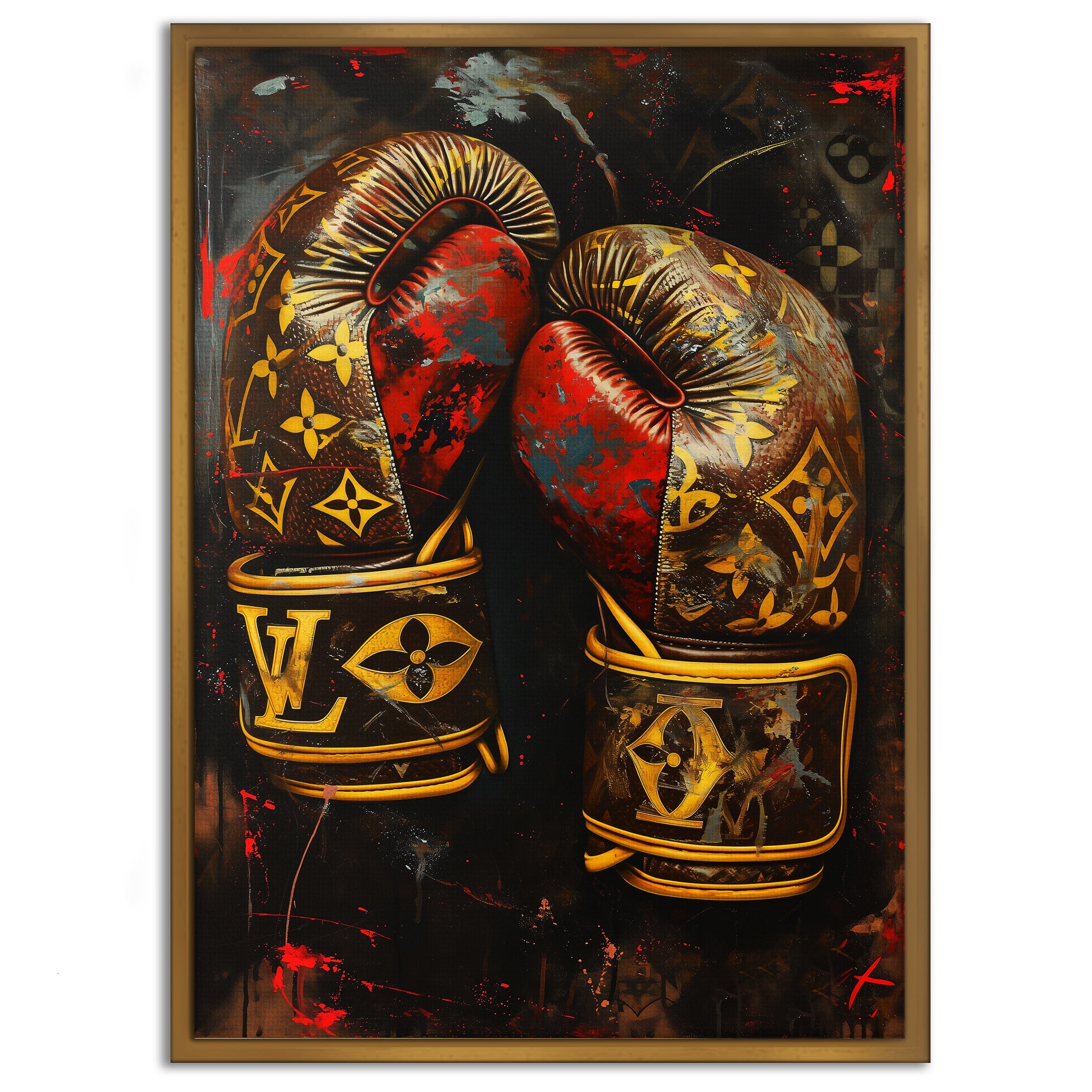 Luxury Boxing Gloves - Leinwandbild Pop Art / Luxuriös
