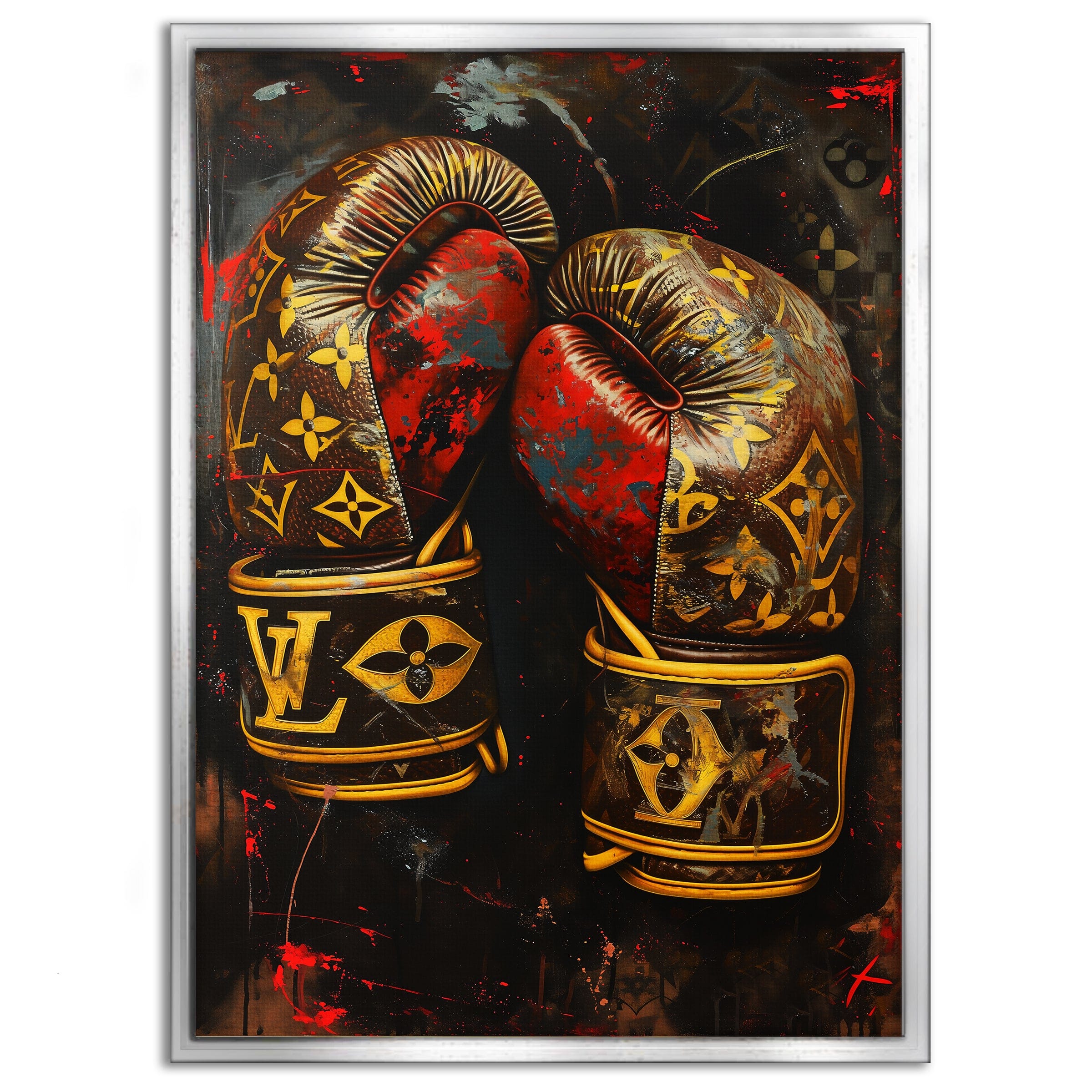 Luxury Boxing Gloves - Leinwandbild Pop Art / Luxuriös