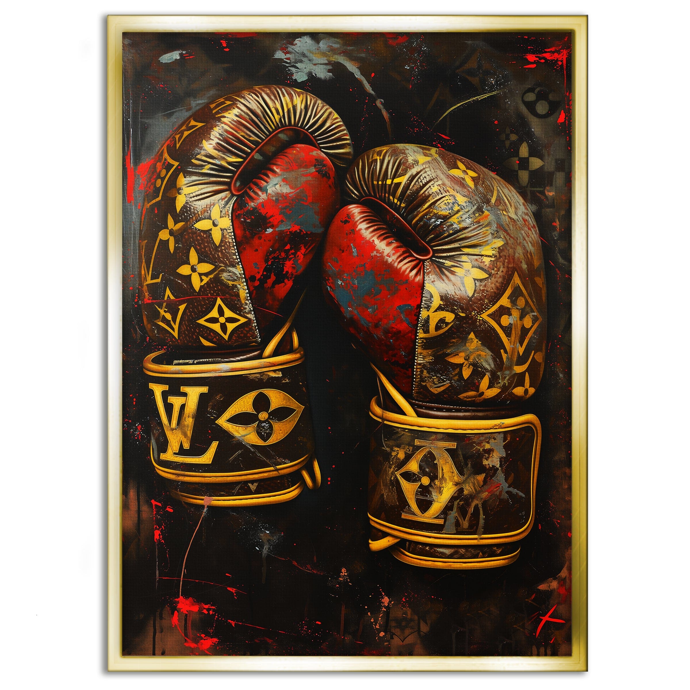 Luxury Boxing Gloves - Leinwandbild Pop Art / Luxuriös