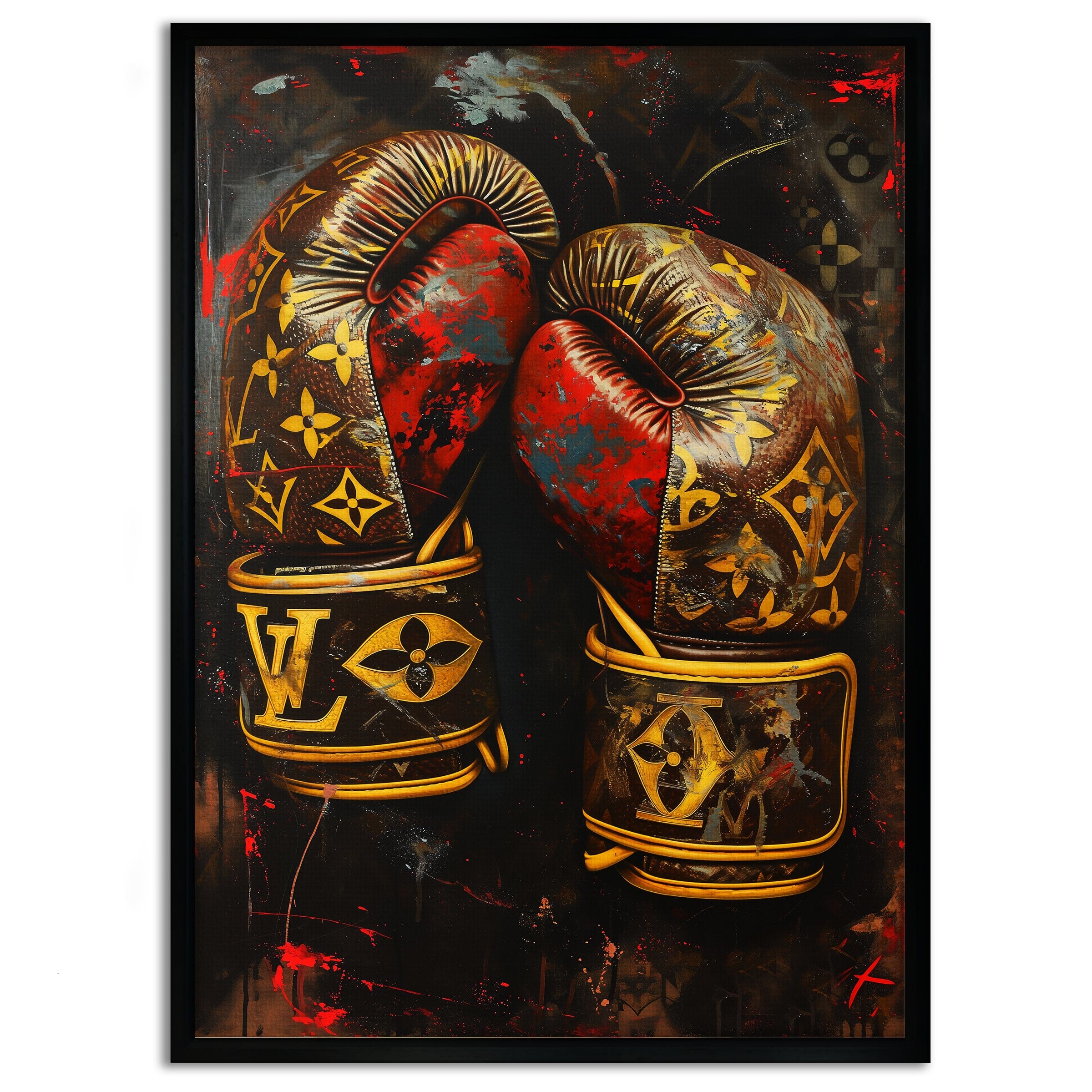 Luxury Boxing Gloves - Leinwandbild Pop Art / Luxuriös