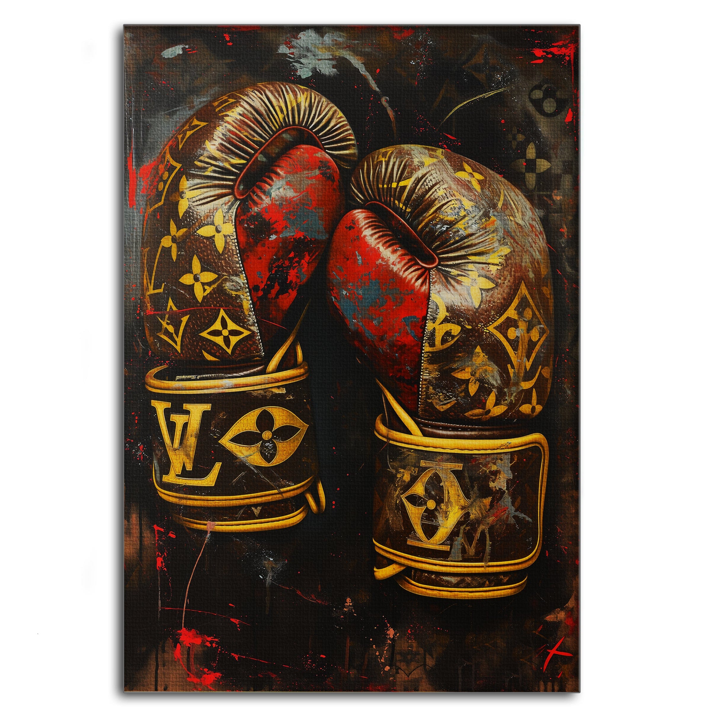 Luxury Boxing Gloves - Leinwandbild Pop Art / Luxuriös
