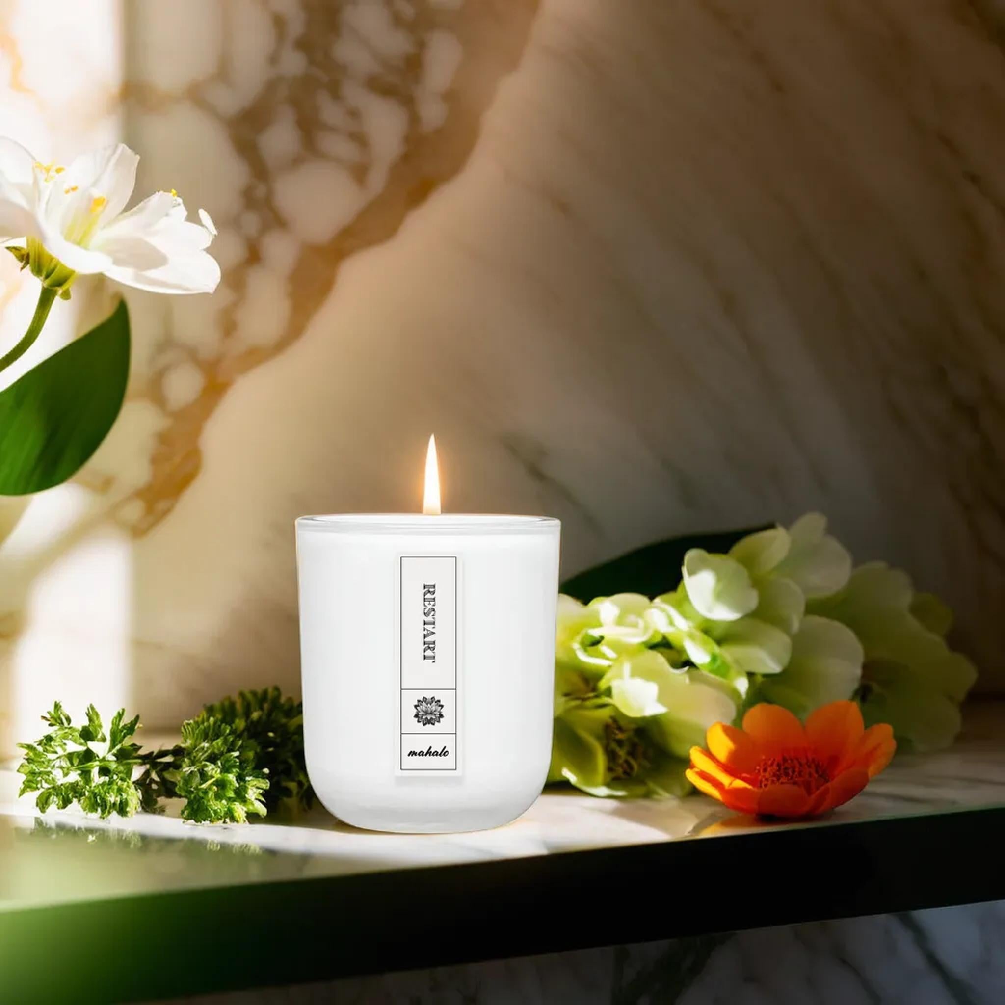 Restart Duftkerze Fruchtige Noten Orange Bergamotte Salbei Patchouli 40 Bis 60 Stunden Brenndauer